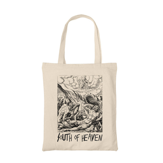 slayer south of heaven tote bag hand printed cotton women men unisex