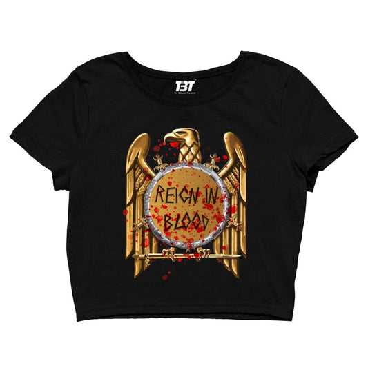 slayer reign in blood crop top music band buy online united states of america usa the banyan tee tbt men women girls boys unisex black