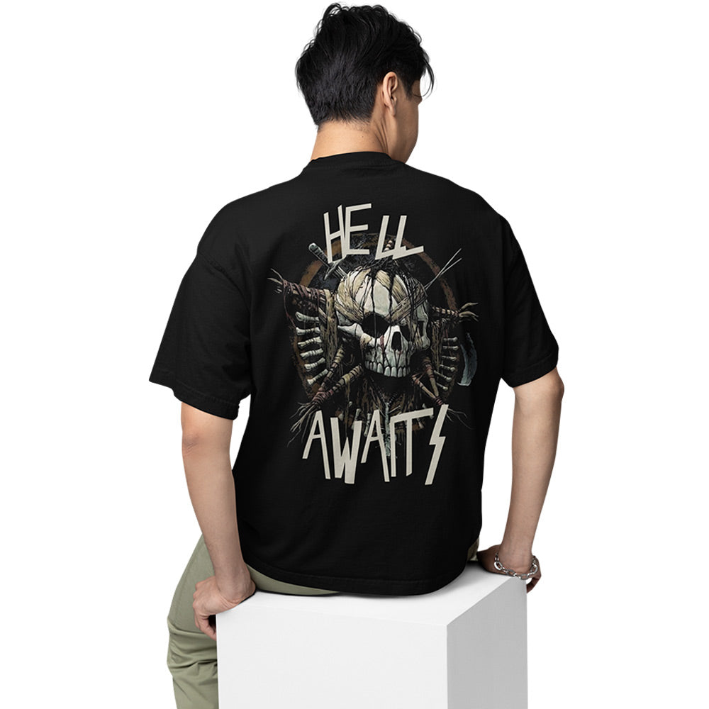 slayer oversized t shirt - hell awaits music t-shirt black buy online india the banyan tee tbt men women girls boys unisex