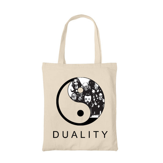 slipknot duality tote bag hand printed cotton women men unisex