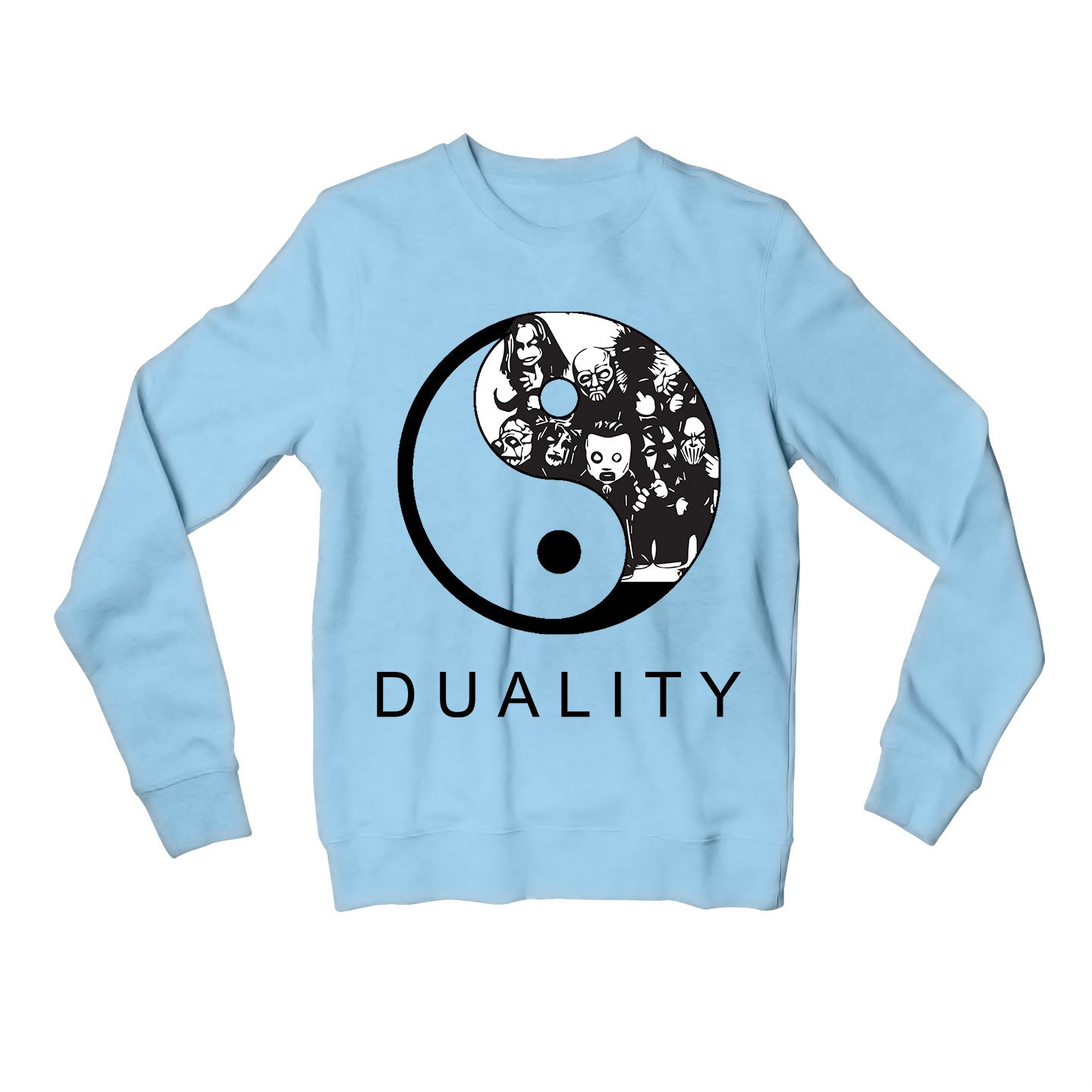 slipknot duality sweatshirt upper winterwear music band buy online united states usa the banyan tee tbt men women girls boys unisex baby blue