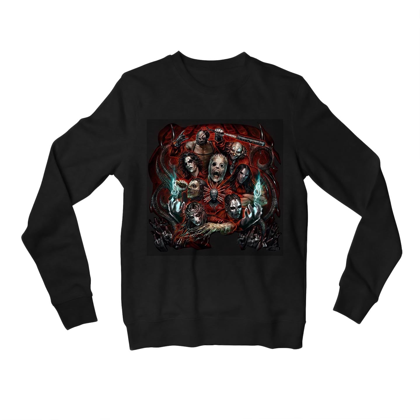 slipknot fan art sweatshirt upper winterwear music band buy online united states of america usa the banyan tee tbt men women girls boys unisex black