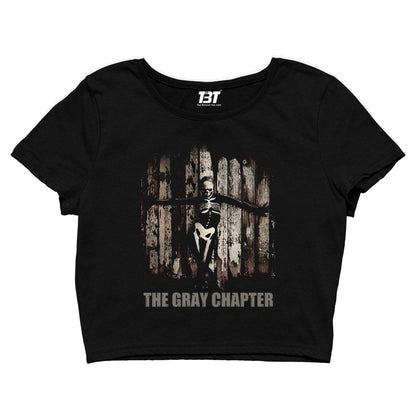 slipknot the gray chapter crop top music band buy online united states of america usa the banyan tee tbt men women girls boys unisex black