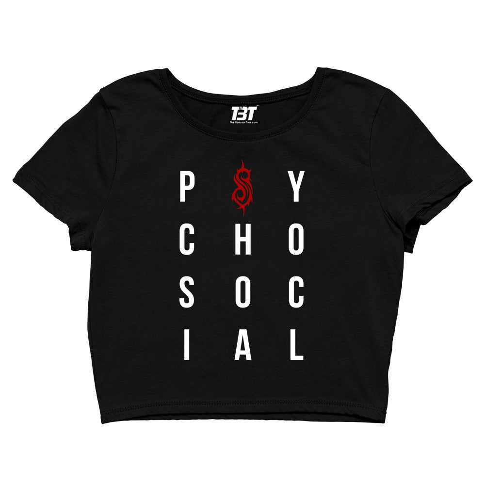 slipknot psychosocial crop top music band buy online united states of america usa the banyan tee tbt men women girls boys unisex black