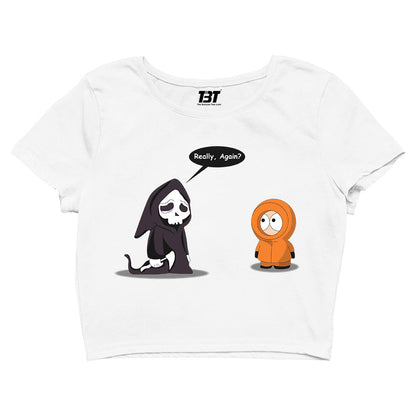 south park grim reaper crop top tv & movies buy online united states of america usa the banyan tee tbt men women girls boys unisex Sky Blue south park kenny cartman stan kyle cartoon character illustration grim reaper