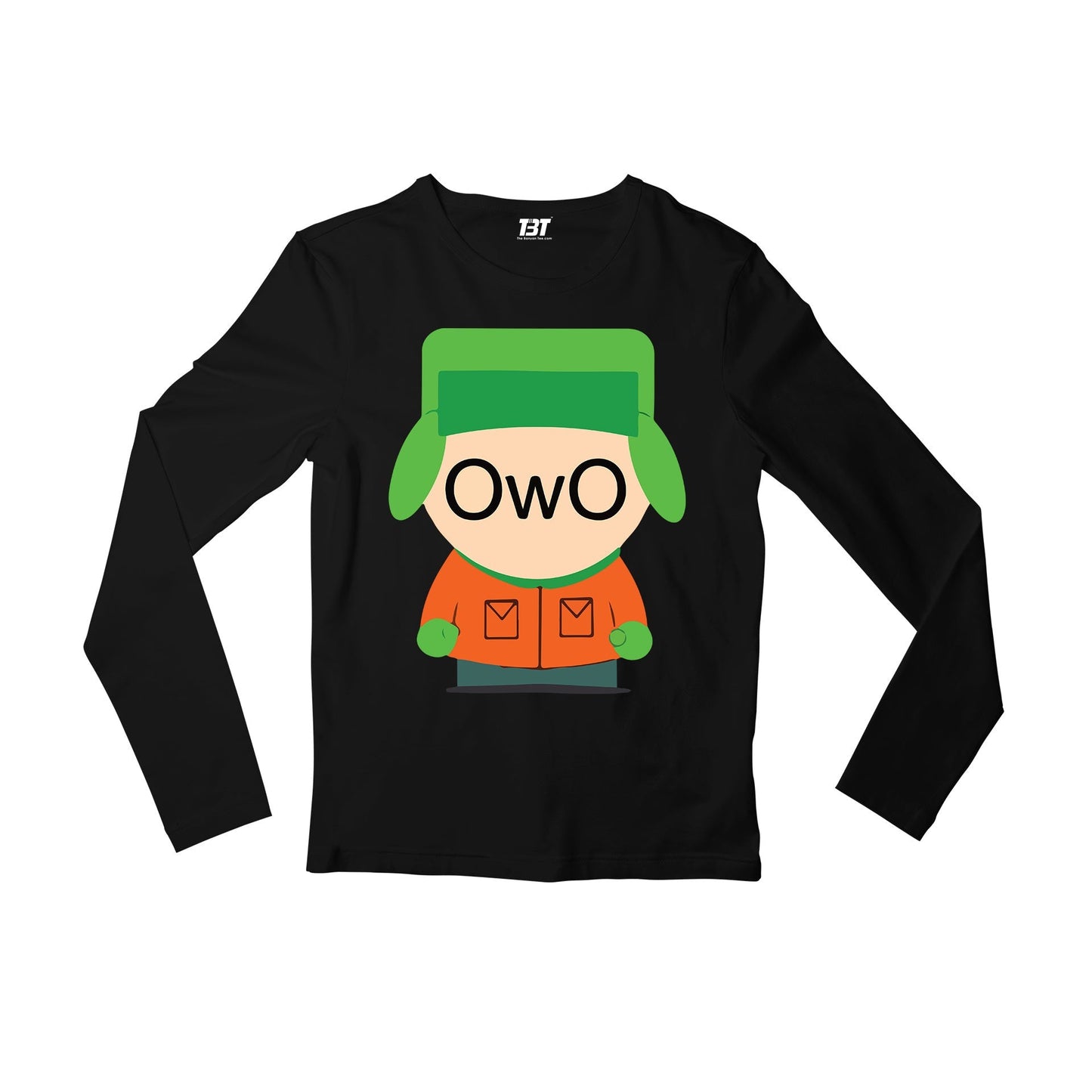 south park owo full sleeves long sleeves tv & movies buy online india the banyan tee tbt men women girls boys unisex black south park kenny cartman stan kyle cartoon character illustration owo
