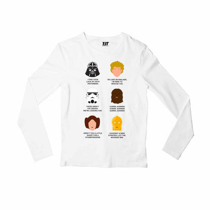 star wars who said what full sleeves long sleeves tv & movies buy online india the banyan tee tbt men women girls boys unisex white dialogues