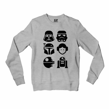 star wars star cast sweatshirt upper winterwear tv & movies buy online united states usa the banyan tee tbt men women girls boys unisex gray