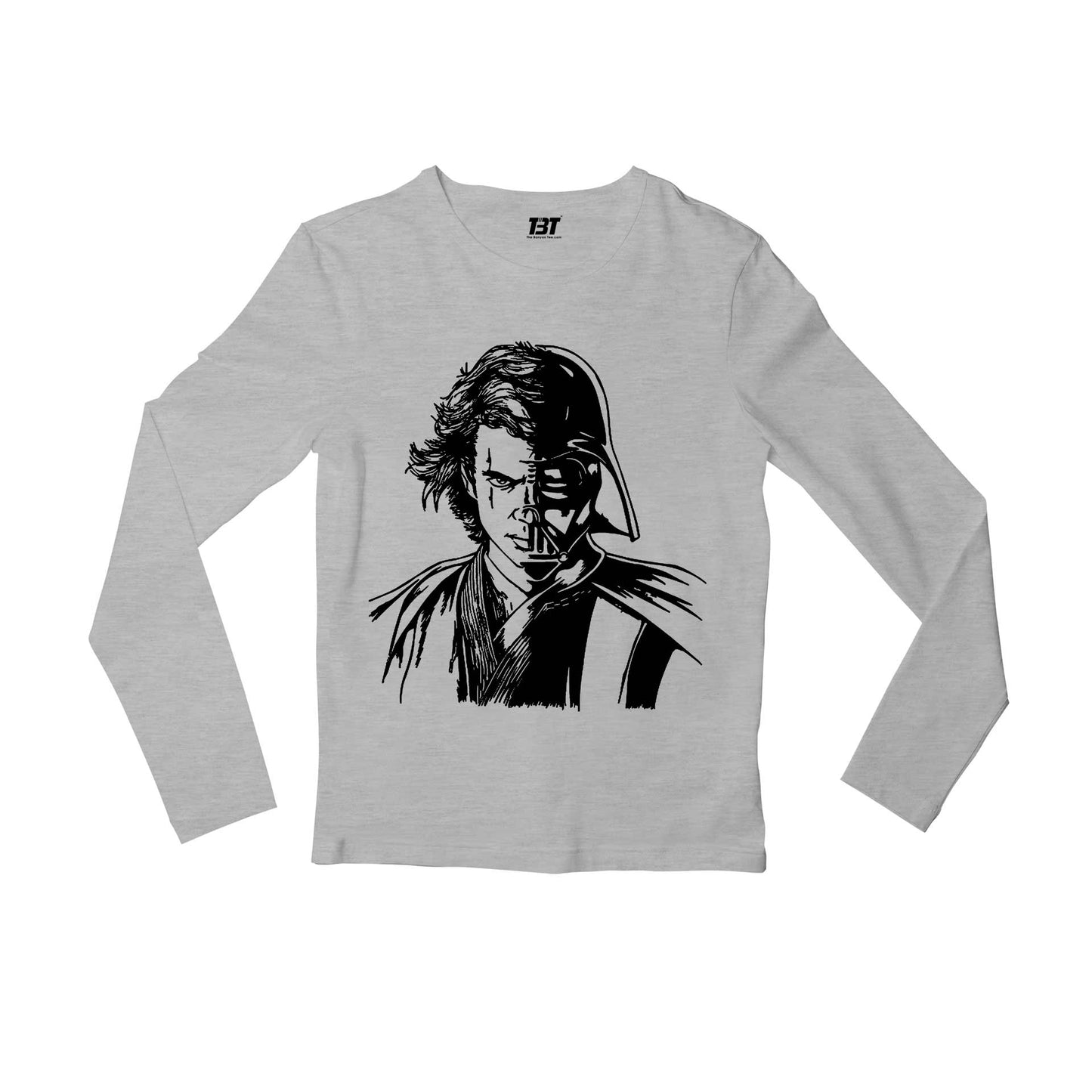 star wars anakin & darth vader full sleeves long sleeves tv & movies buy online india the banyan tee tbt men women girls boys unisex gray