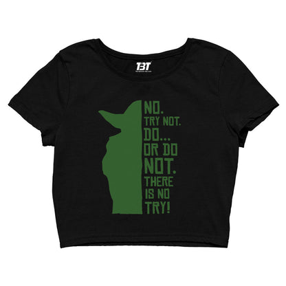 star wars there is no try crop top tv & movies buy online united states of america usa the banyan tee tbt men women girls boys unisex black yoda