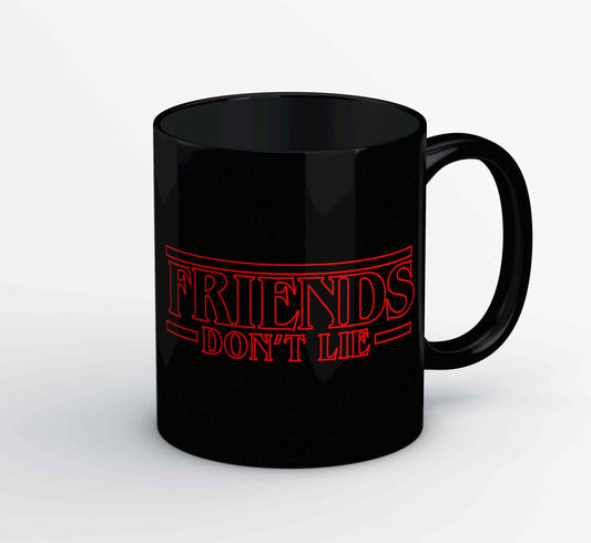 stranger things friends don't lie mug coffee ceramic tv & movies buy online usa united states of america the banyan tee tbt men women girls boys unisex stranger things eleven demogorgon shadow monster dustin quote vector art clothing accessories merchandise