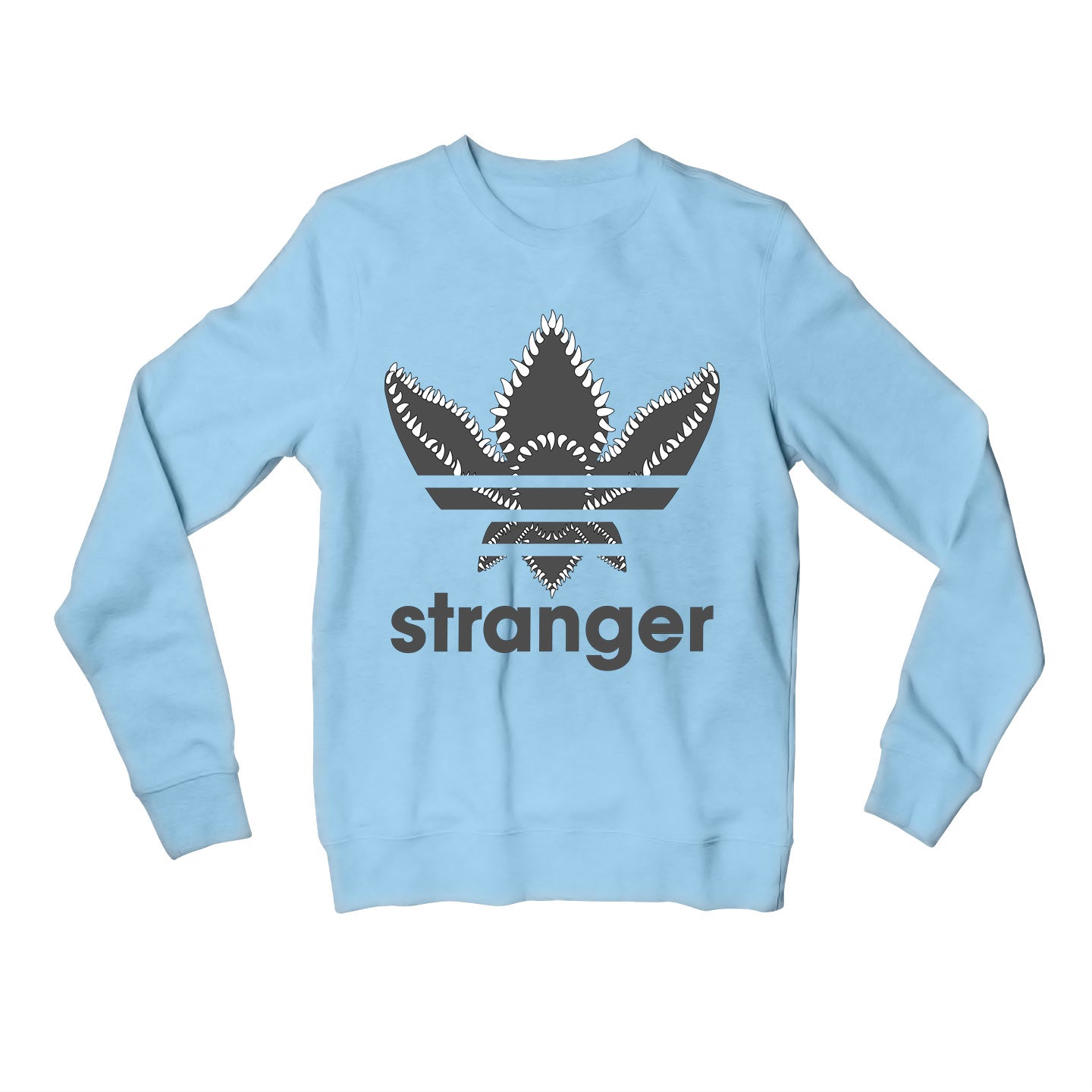 stranger things stranger sweatshirt upper winterwear tv & movies buy online united states of america usa the banyan tee tbt men women girls boys unisex gray stranger things eleven demogorgon shadow monster dustin quote vector art clothing accessories merchandise