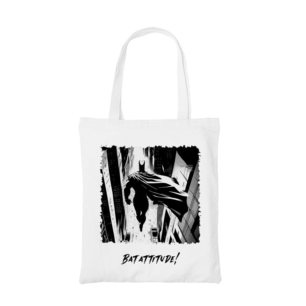 superheroes bat attitude tote bag cotton printed tv & movies buy online united states usa the banyan tee tbt men women girls boys unisex
