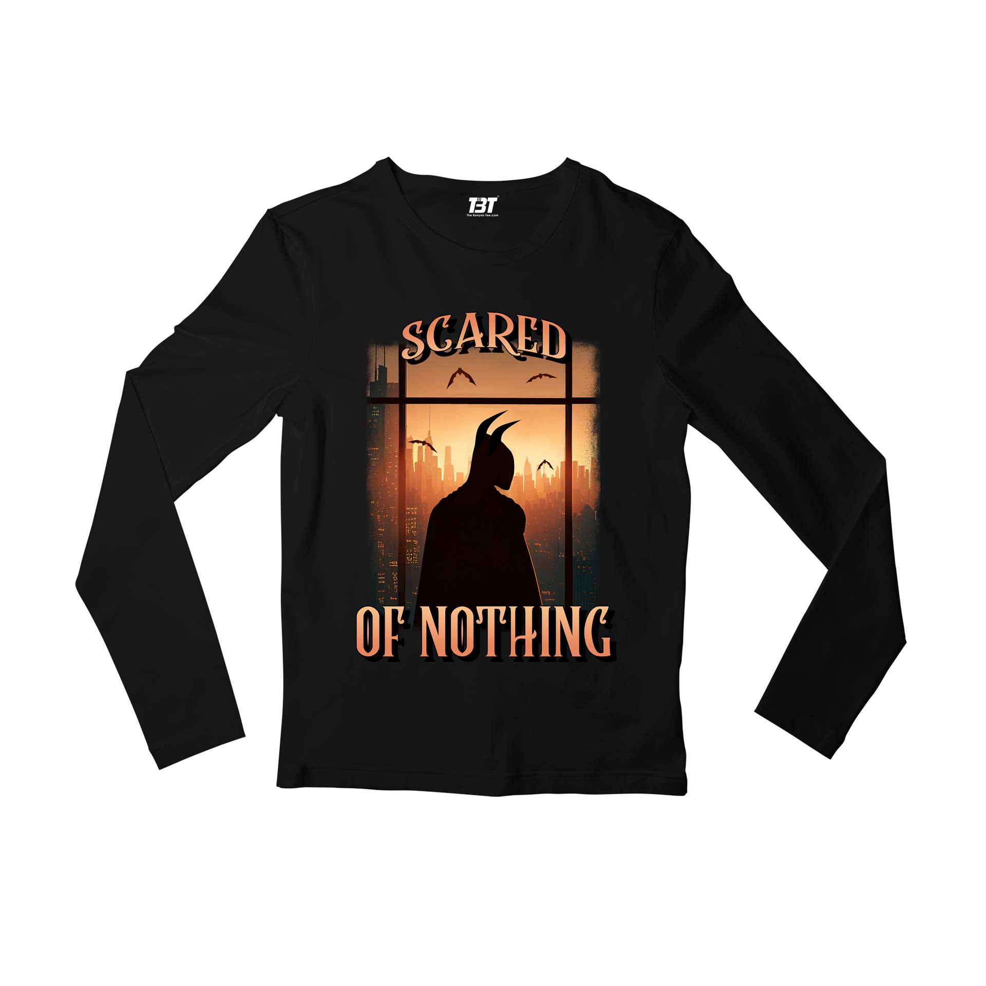 superheroes scared of nothing full sleeves long sleeves tv & movies buy online india the banyan tee tbt men women girls boys unisex black