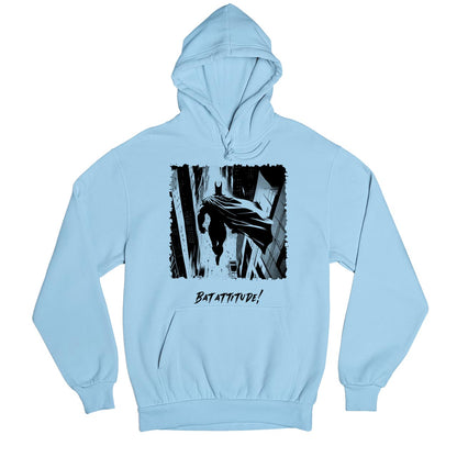 superheroes bat attitude hoodie hooded sweatshirt winterwear tv & movies buy online united states usa the banyan tee tbt men women girls boys unisex baby blue