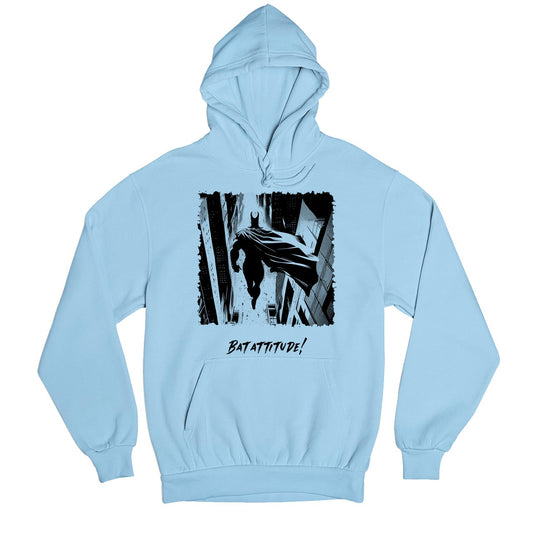 superheroes bat attitude hoodie hooded sweatshirt winterwear tv & movies buy online united states usa the banyan tee tbt men women girls boys unisex baby blue