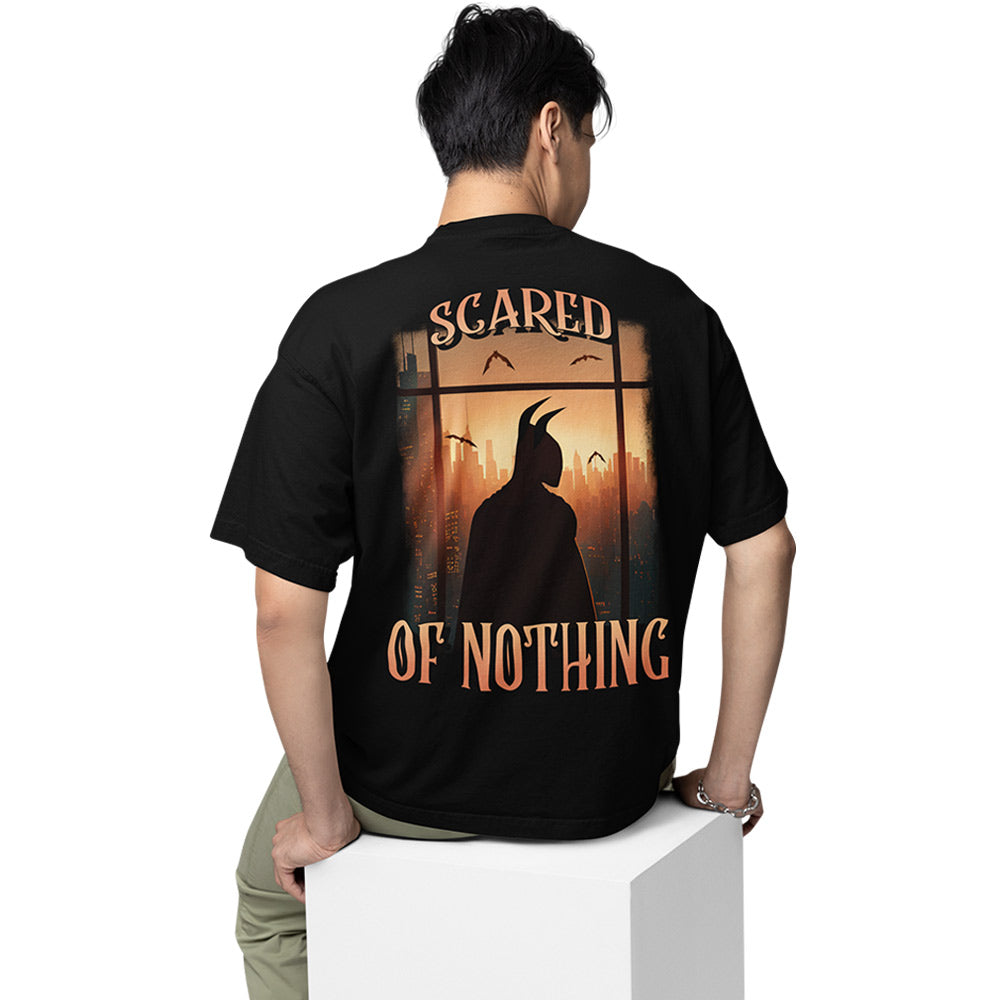 superheroes oversized t shirt - scared of nothing tv & movies t-shirt black buy online india the banyan tee tbt men women girls boys unisex