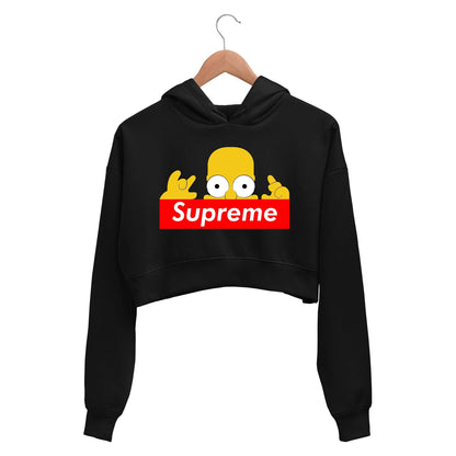 The Simpsons Crop Hoodie - Crop Hooded Sweatshirt for Women The Banyan Tee TBT