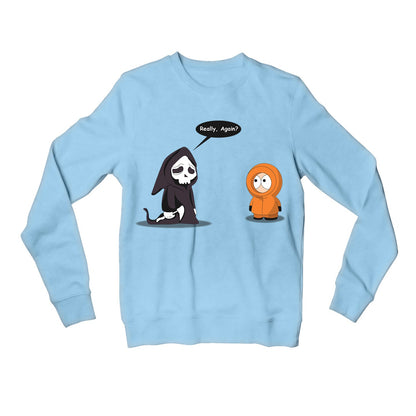 south park grim reaper sweatshirt upper winterwear tv & movies buy online united states of america usa the banyan tee tbt men women girls boys unisex gray south park kenny cartman stan kyle cartoon character illustration grim reaper