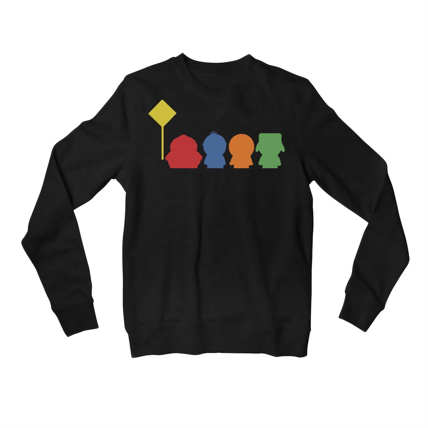 south park the gang sweatshirt upper winterwear tv & movies buy online united states usa the banyan tee tbt men women girls boys unisex black south park kenny cartman stan kyle cartoon character illustration