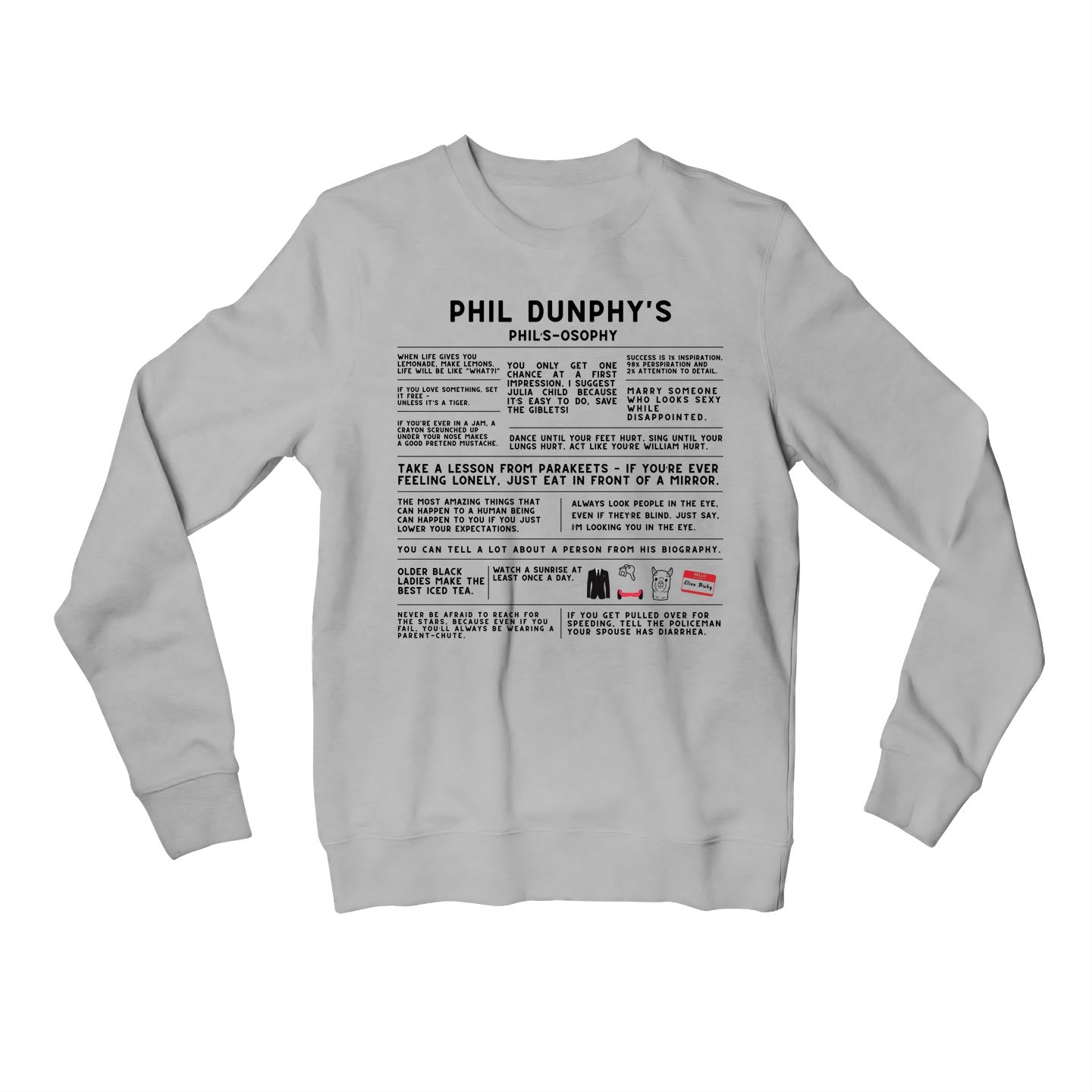 modern family the dunphy doctrine sweatshirt upper winterwear tv & movies buy online united states usa the banyan tee tbt men women girls boys unisex gray