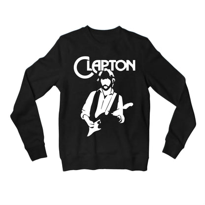 eric clapton clapton sweatshirt upper winterwear music band buy online united states of america usa the banyan tee tbt men women girls boys unisex black