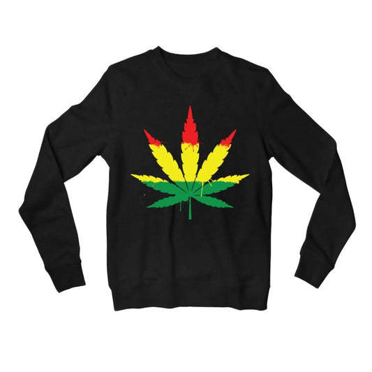 bob marley unity leaf sweatshirt upper winterwear music band buy online united states usa the banyan tee tbt men women girls boys unisex black 