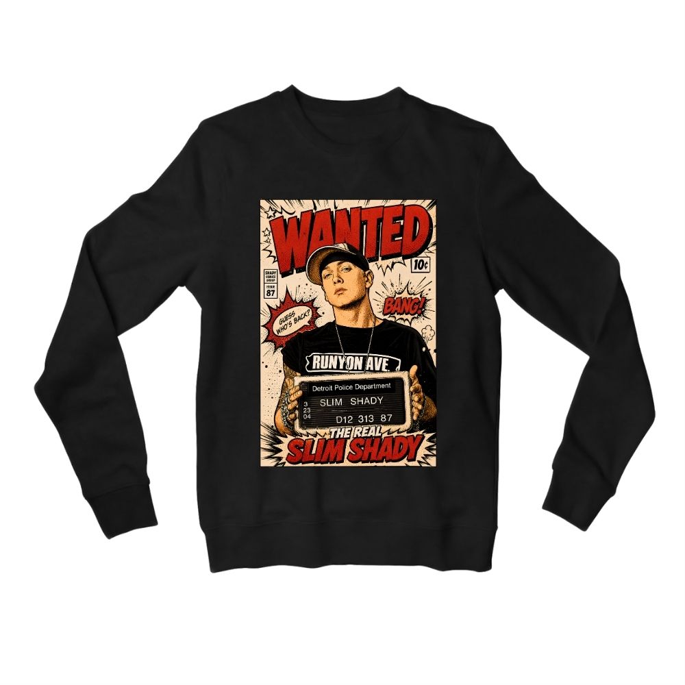 eminem real slim shady sweatshirt upper winterwear music band buy online united states usa the banyan tee tbt men women girls boys unisex black 