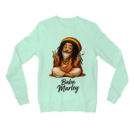 bob marley baba marley sweatshirt upper winterwear music band buy online united states usa the banyan tee tbt men women girls boys unisex mint 