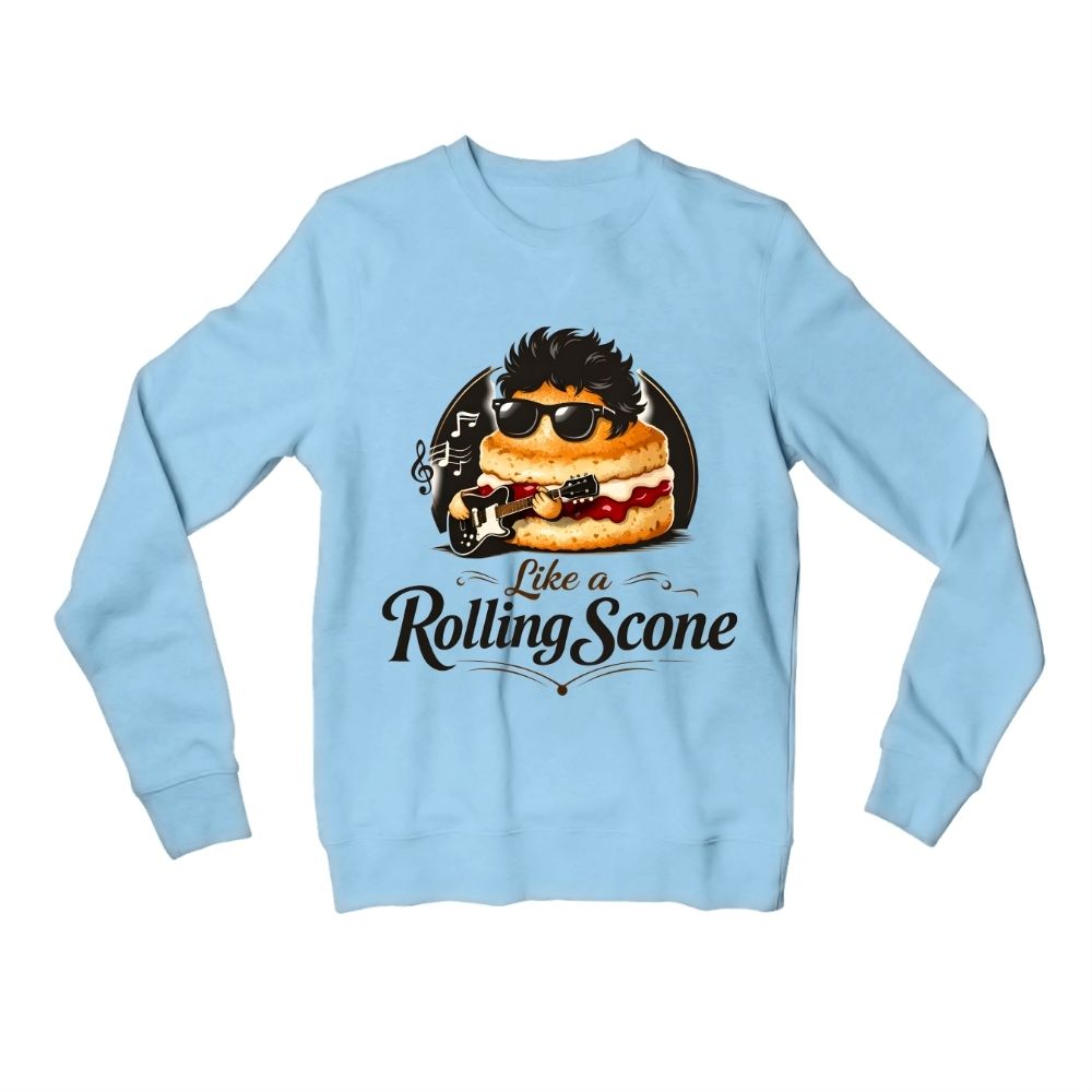 bob dylan rolling scone sweatshirt upper winterwear music band buy online united states usa the banyan tee tbt men women girls boys unisex baby blue 