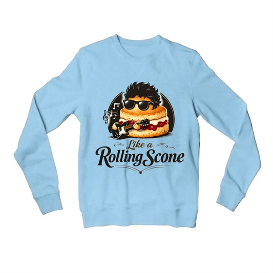 bob dylan rolling scone sweatshirt upper winterwear music band buy online united states usa the banyan tee tbt men women girls boys unisex baby blue 