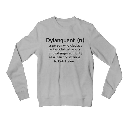 bob dylan dylanquent sweatshirt upper winterwear music band buy online united states usa the banyan tee tbt men women girls boys unisex gray 
