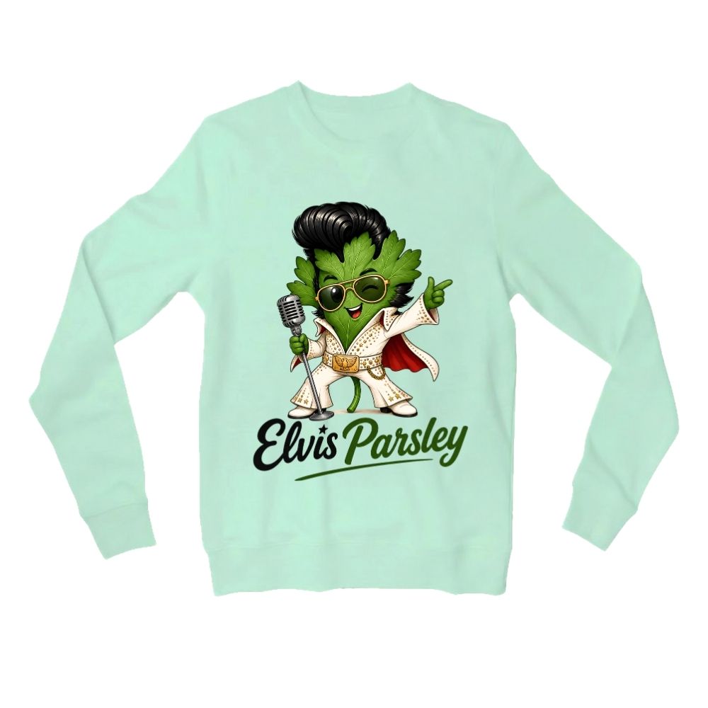 elvis presley parsley sweatshirt upper winterwear music band buy online united states usa the banyan tee tbt men women girls boys unisex mint 