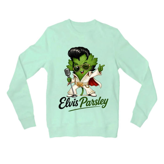elvis presley parsley sweatshirt upper winterwear music band buy online united states usa the banyan tee tbt men women girls boys unisex mint 