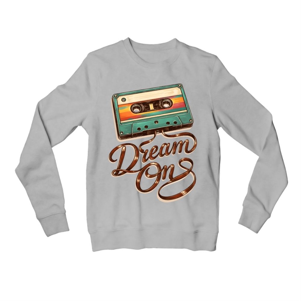 aerosmith dream on sweatshirt upper winterwear music band buy online united states usa the banyan tee tbt men women girls boys unisex gray 