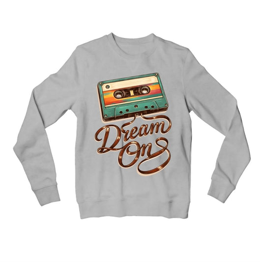 aerosmith dream on sweatshirt upper winterwear music band buy online united states usa the banyan tee tbt men women girls boys unisex gray 