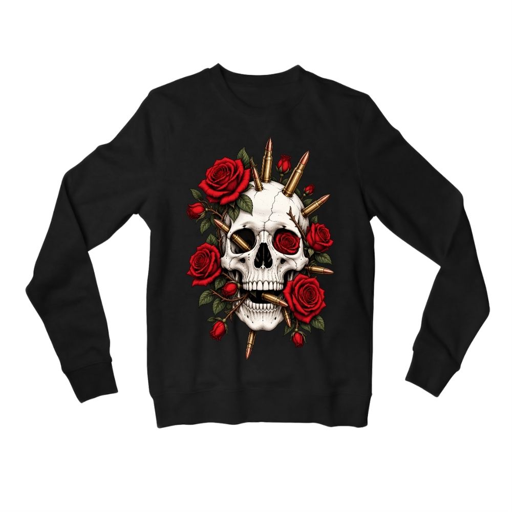 guns n' roses bullet bloom sweatshirt upper winterwear music band buy online united states usa the banyan tee tbt men women girls boys unisex black 