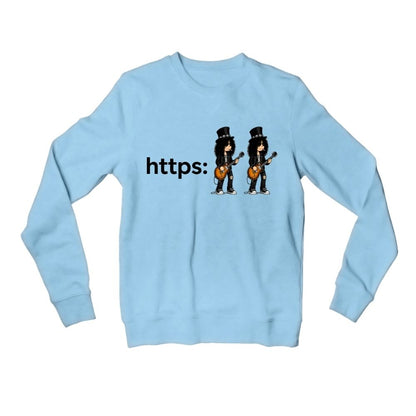 guns n' roses forward slash sweatshirt upper winterwear music band buy online united states usa the banyan tee tbt men women girls boys unisex baby blue 