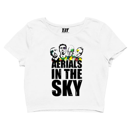 system of a down aerials in the sky crop top music band buy online united states of america usa the banyan tee tbt men women girls boys unisex white