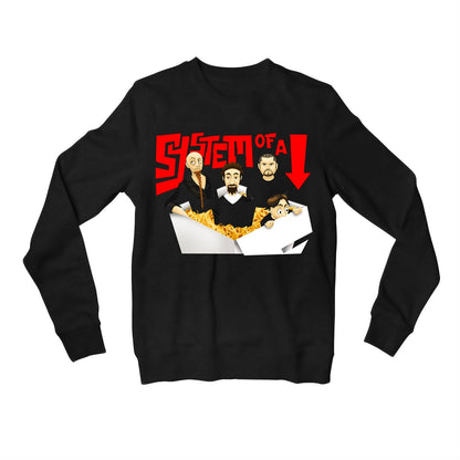 system of a down chopsuey cartoon sweatshirt upper winterwear music band buy online united states usa the banyan tee tbt men women girls boys unisex black