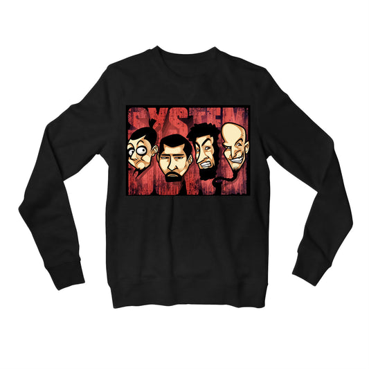 system of a down pop art sweatshirt upper winterwear music band buy online united states of america usa the banyan tee tbt men women girls boys unisex black