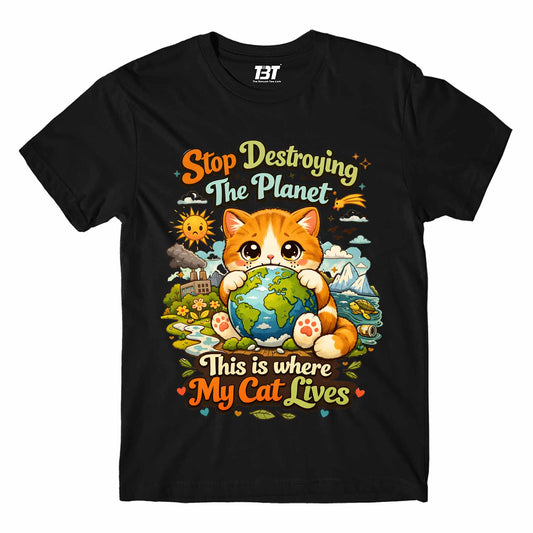 printed graphic where my cat lives t-shirt printed graphic stylish buy online united states usa the banyan tee tbt men women girls boys unisex black
