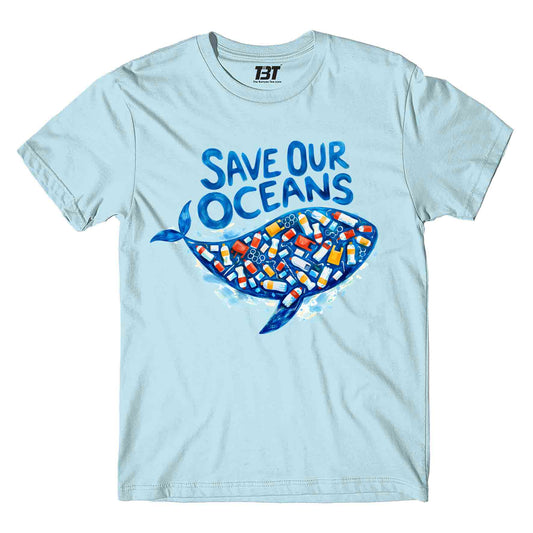 printed graphic save our oceans t-shirt printed graphic stylish buy online united states usa the banyan tee tbt men women girls boys unisex baby blue