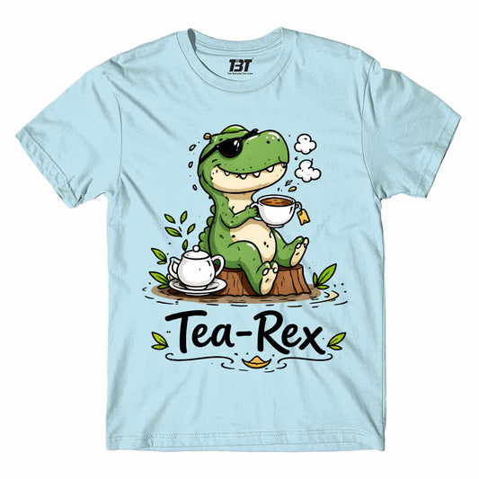 printed graphic tea rex t-shirt printed graphic stylish buy online united states usa the banyan tee tbt men women girls boys unisex baby blue