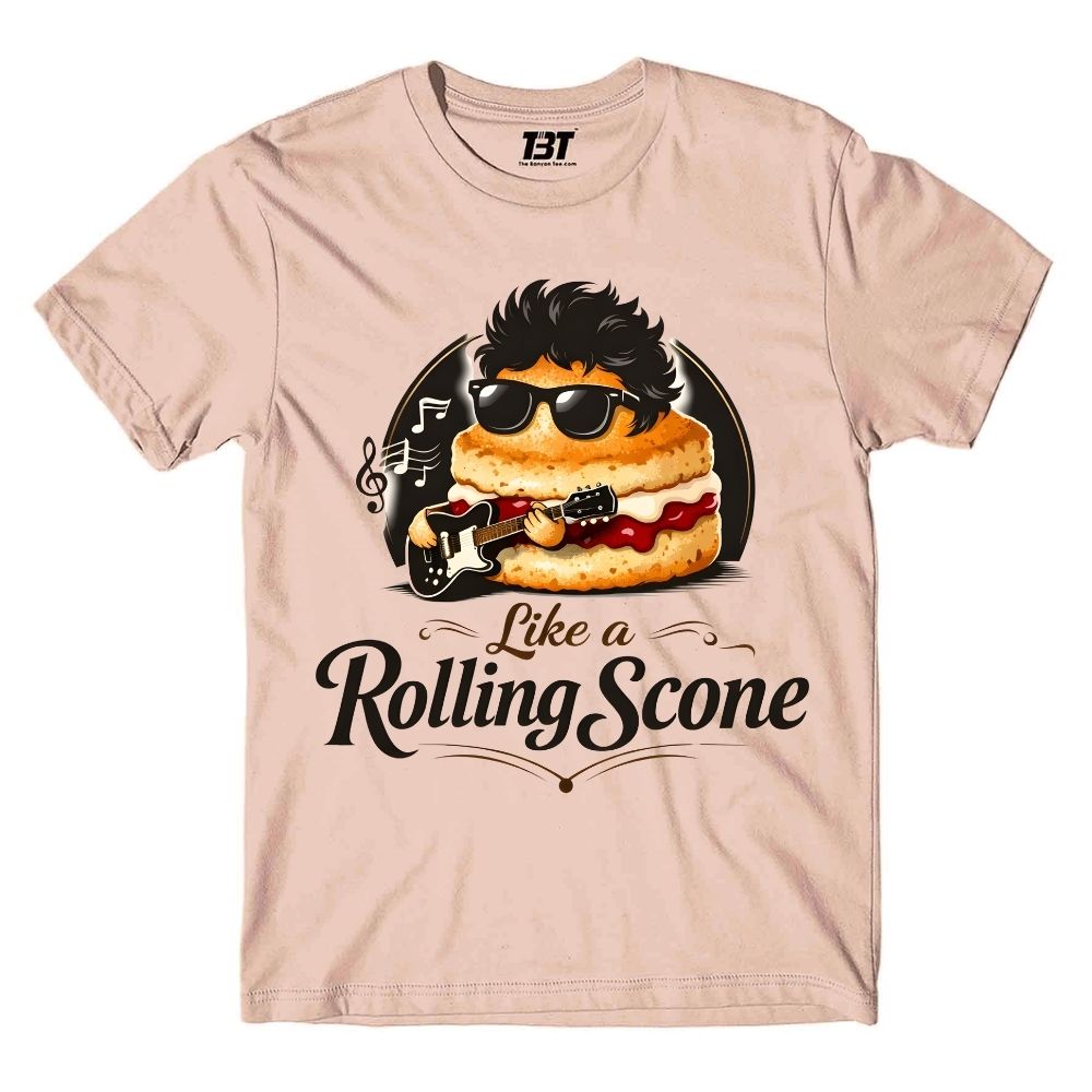 bob dylan rolling scone t-shirt music band buy online united states usa the banyan tee tbt men women girls boys unisex peach 