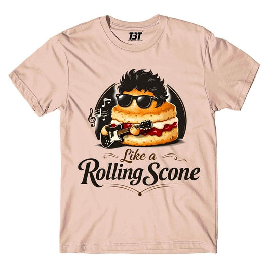 bob dylan rolling scone t-shirt music band buy online united states usa the banyan tee tbt men women girls boys unisex peach 