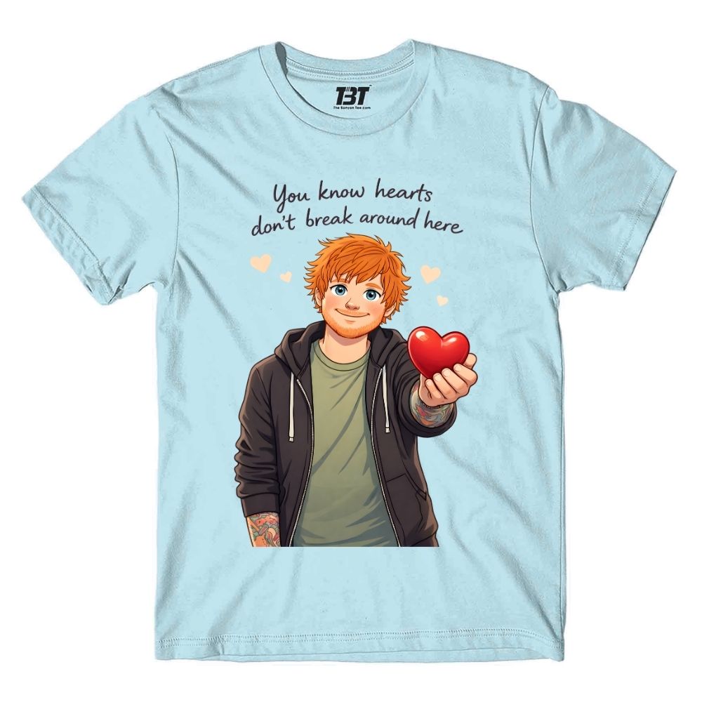 ed sheeran hearts don't break around here t-shirt music band buy online united states usa the banyan tee tbt men women girls boys unisex baby blue 