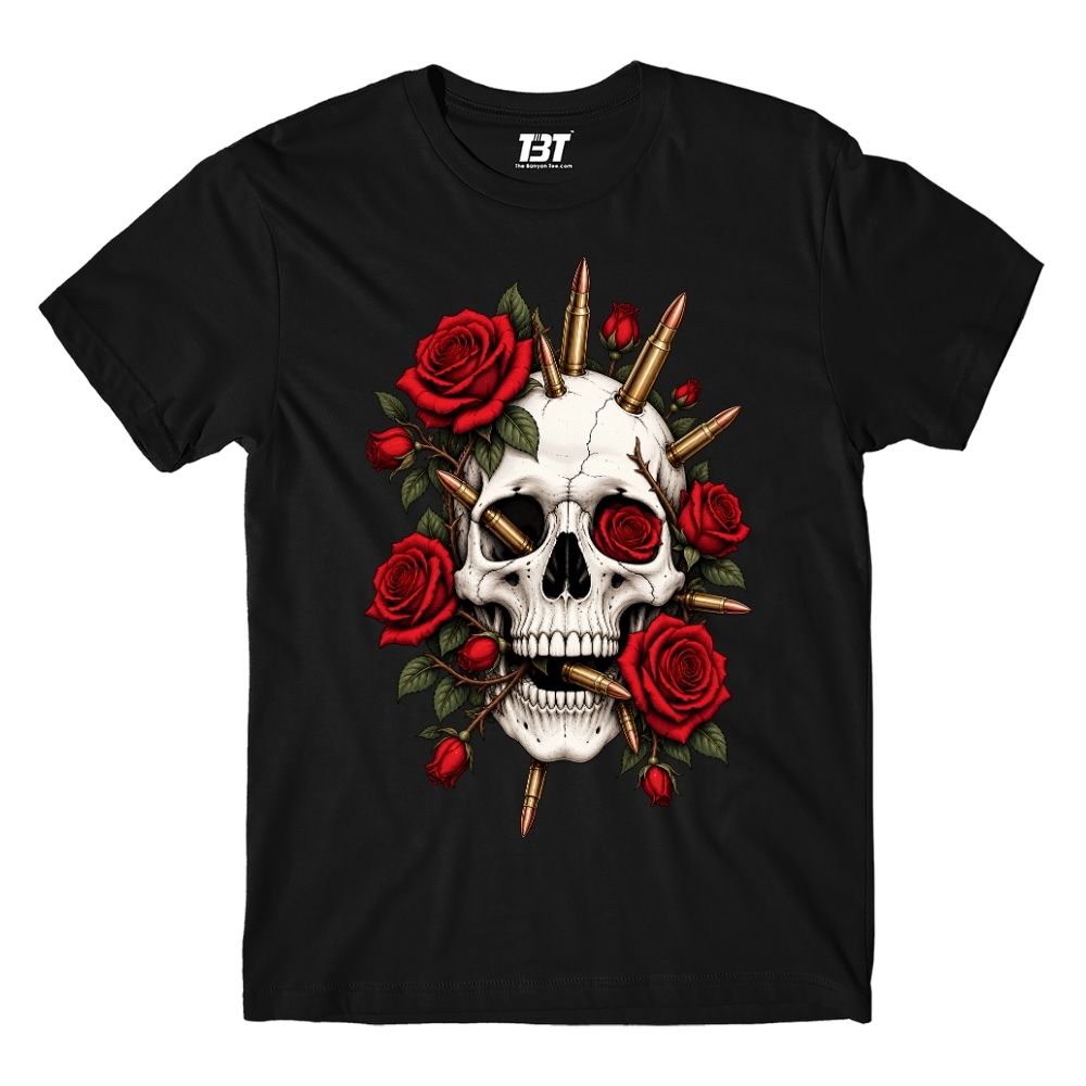 guns n' roses bullet bloom t-shirt music band buy online united states usa the banyan tee tbt men women girls boys unisex black 