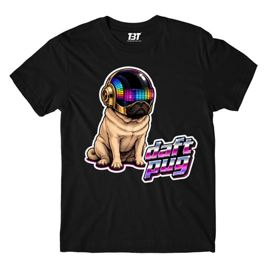 daft punk daft pug t-shirt music band buy online united states usa the banyan tee tbt men women girls boys unisex black 