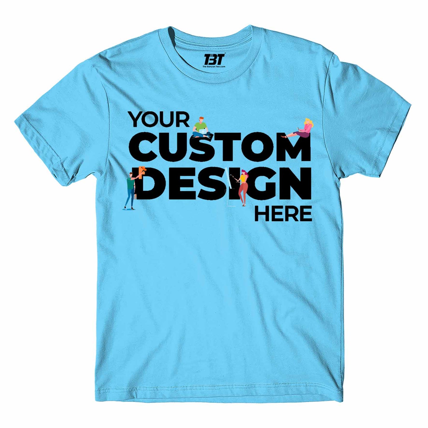 custom t shirt customized tee your design here the banyan tee personalized shirt sky blue